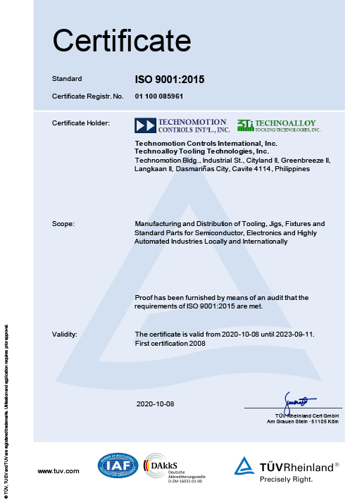 Technoalloy ISO 9001:2000 Certification